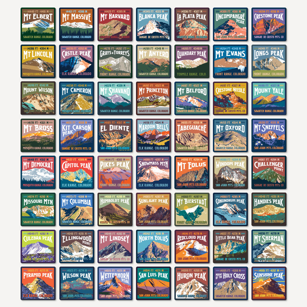Colorado 14ers Sticker Colleciton