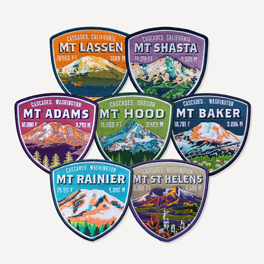 Cascades Patch Collection Rainier Hood St Helens Adams Lassen Baker Shasta