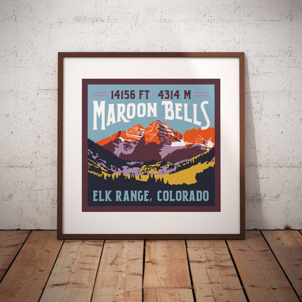 Maroon Bells Colorado 14ers Giclee Art Print