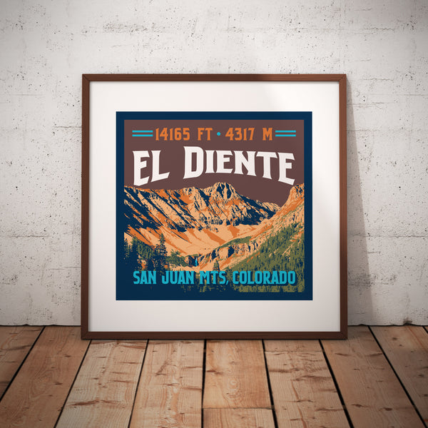 El Diente Peak Colorado 14er Print