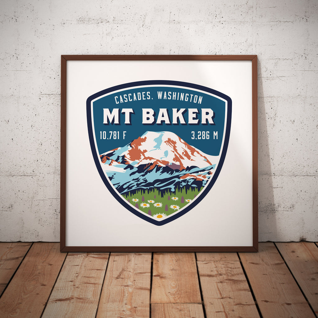 Mount Baker Cascades Washington Giclee Art Print