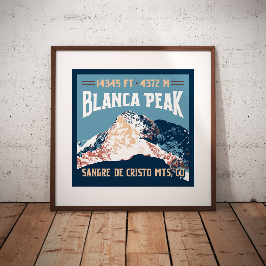 Blanca Peak Sangre de Cristo Colorado 14er Giclee Art Print Poster