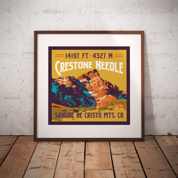 Crestone Needle Sangre de Cristo Colorado 14er Poster