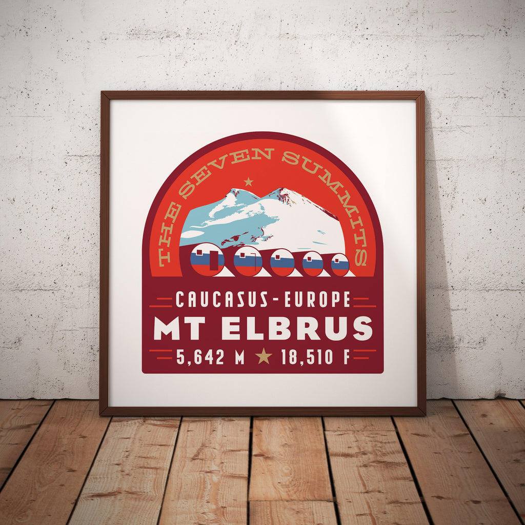 Mount Elbrus Russia Seven Summits Giclee Art Print