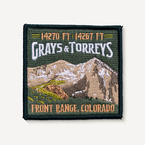 Grays Peak and Torreys Peak Colorado 14er Patch Embroidered Travel 