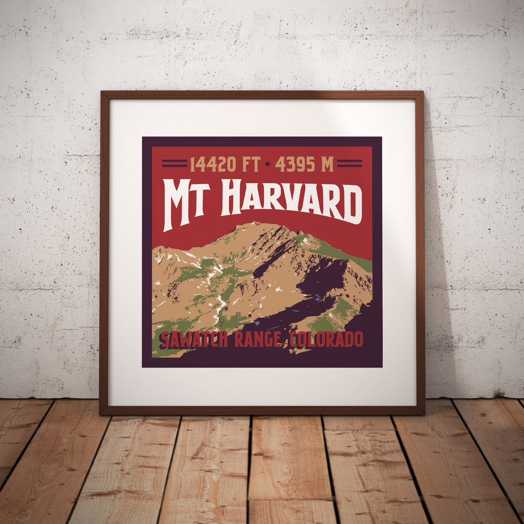 Mt. Harvard Colorado 14er Giclee Art Print