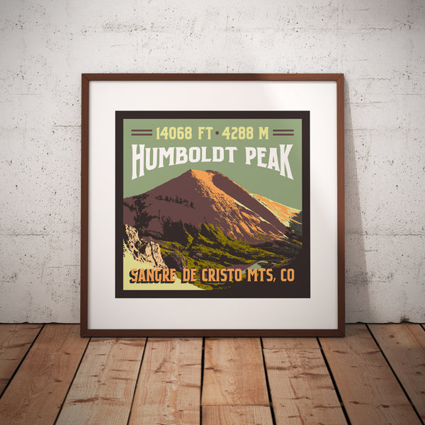 Humboldt Peak Sangre de Cristo Mountains Colorado 14er Giclee Poster Print