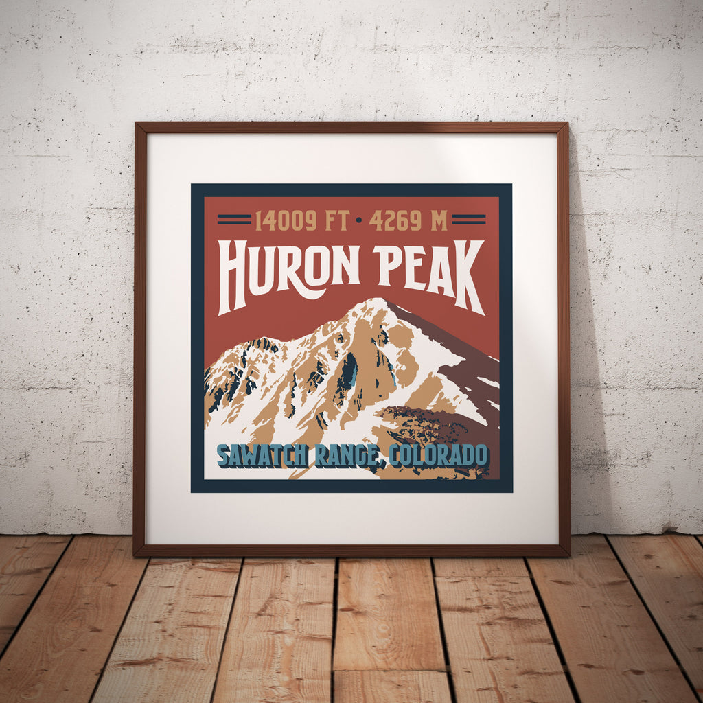 Huron Peak Colorado 14er Giclee Art Print Poster