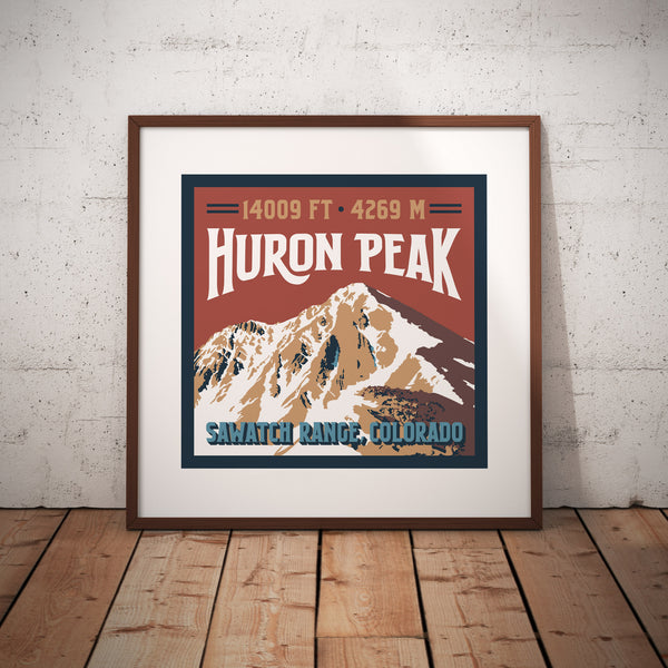 Huron Peak Colorado 14er Giclee Art Print Poster