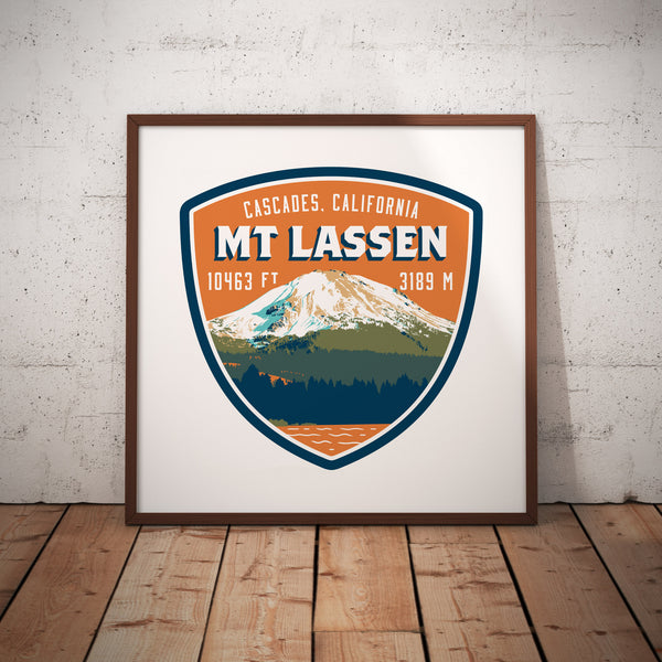 Mt Lassen Peak Cascades Californina Giclee Art Print