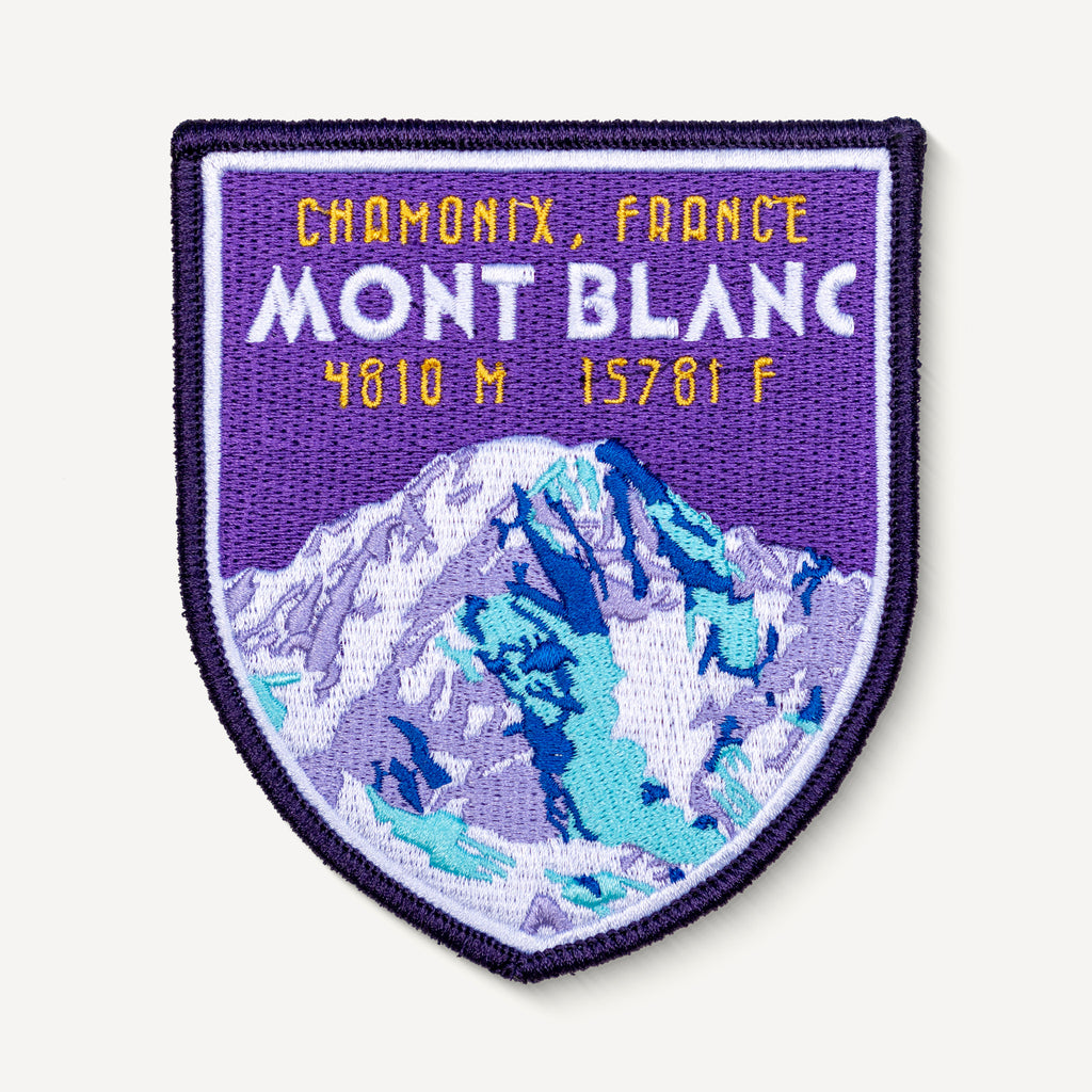 Mont Blanc Chamonix France Embroidered Iron-on Travel  Patch