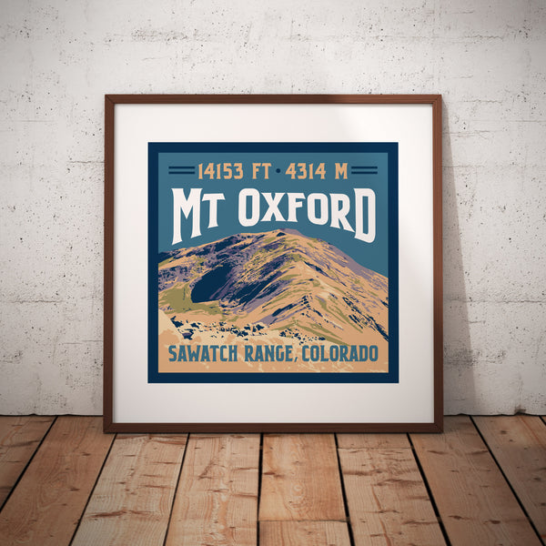 Mount Oxford Sawatch Range Colorado 14er Poster