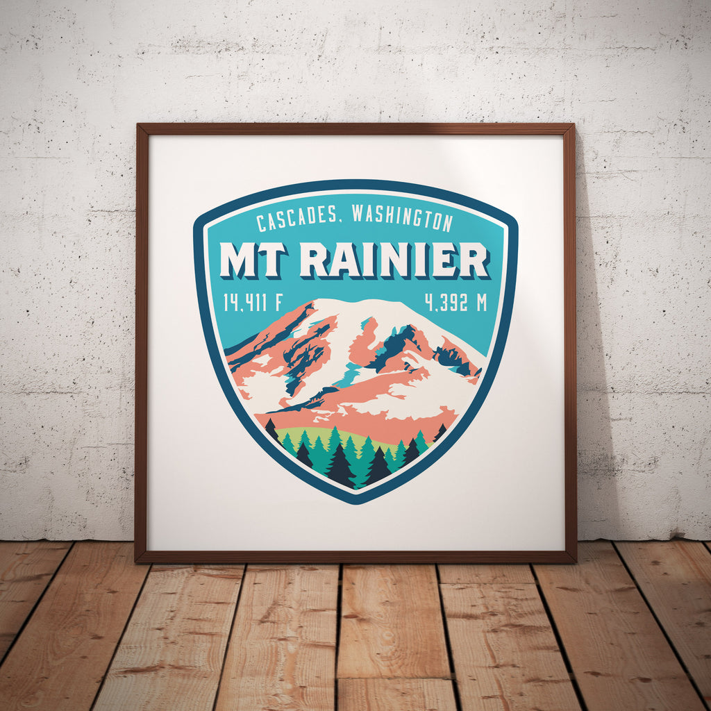 Mount Rainier Washington Cascades Giclee Art Print