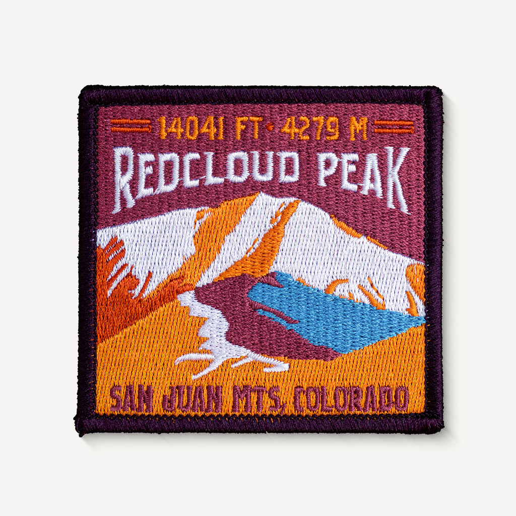 Redcloud Peak San Juan Mountains Colorado 14er Embroidered Iron on Patch