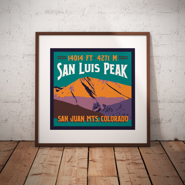 San Luis Peak San Luis Mountains Colorado 14er Giclee Art Print Poster
