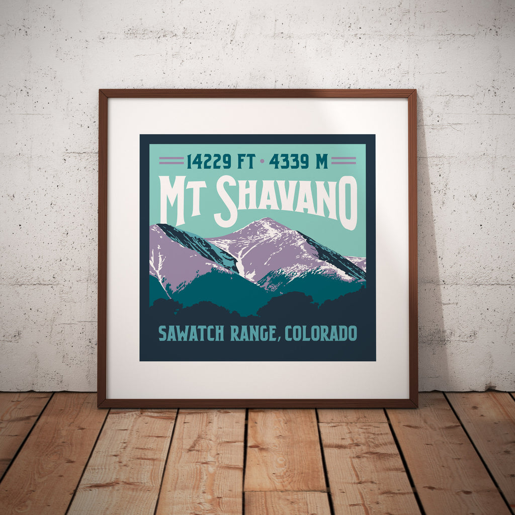 Mount Shavano Colorado 14er Sawatch Range GIclee Art Print Poster