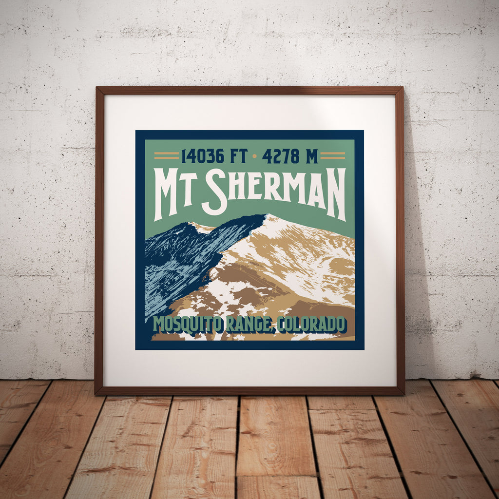 Mount Sherman Colorado 14er Giclee Art Print