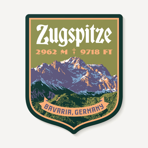 Zugspitze Bavarian Alps Germany Austria Sticker